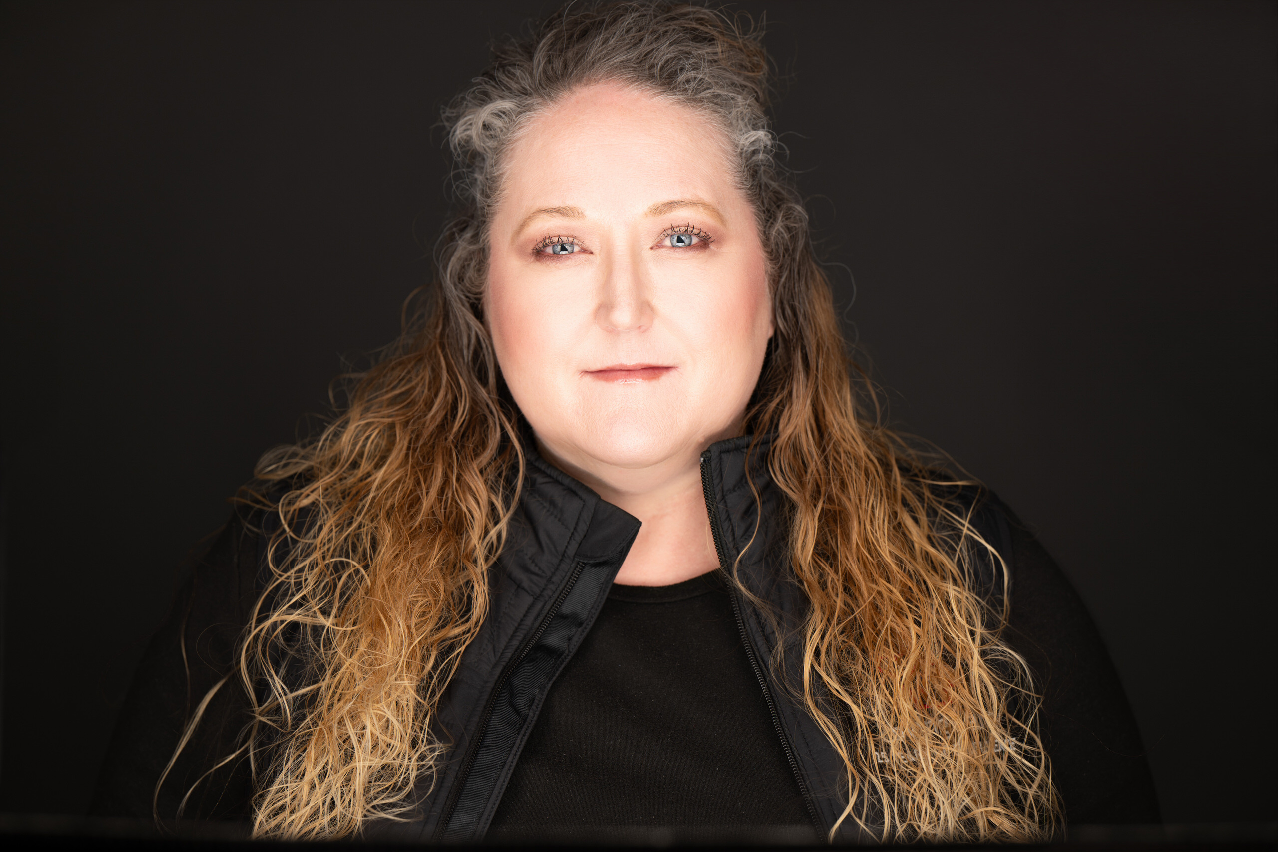 Woman with long, wavy hair